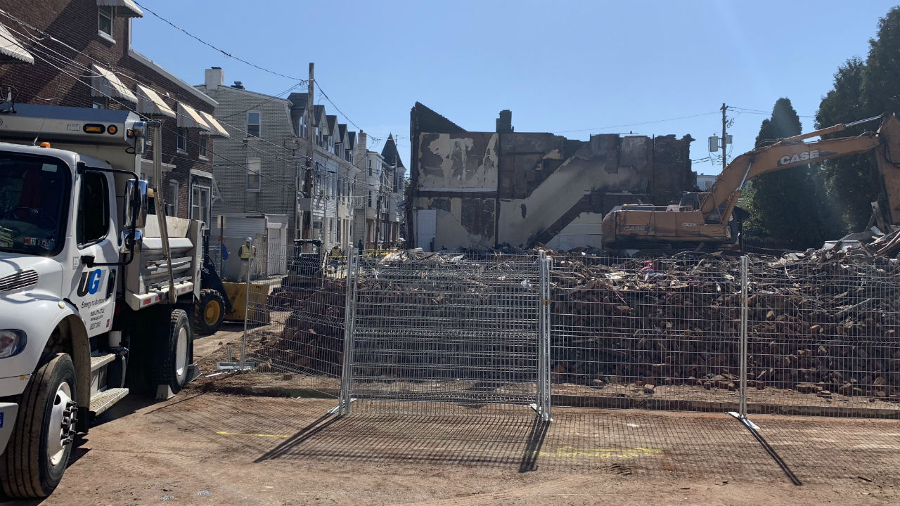 Allentown row home fire demolition 2.JPG